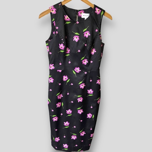Milly Dresses & Skirts - MILLY Kendra Sheath Dress Floral Print Black Pink Floral.